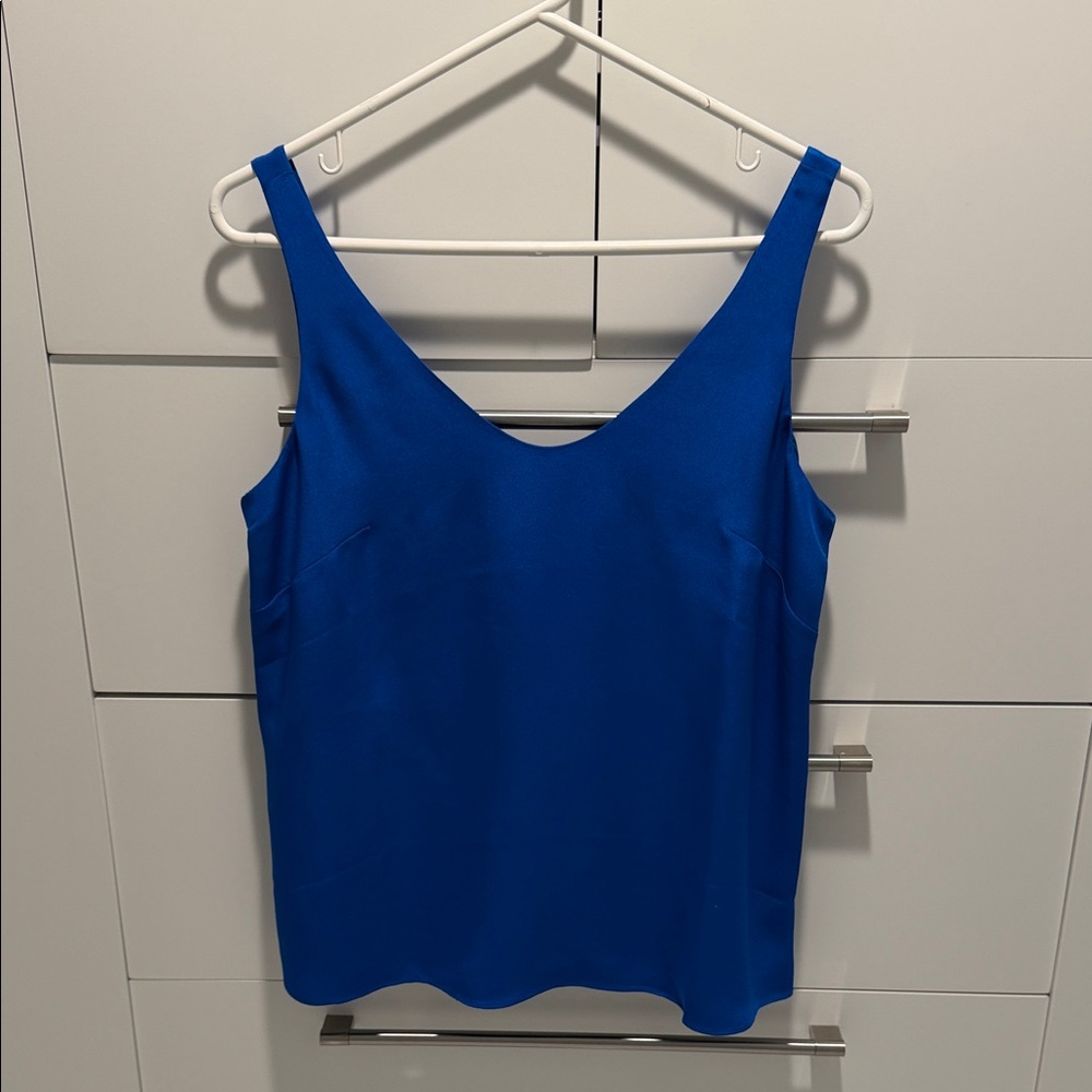 J. Crew Silk Cobalt Blue Top - Picture 2 of 8